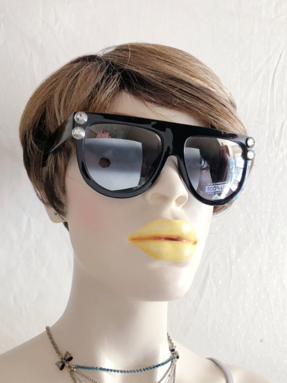 Black Flat Top Oversized Sunglasses